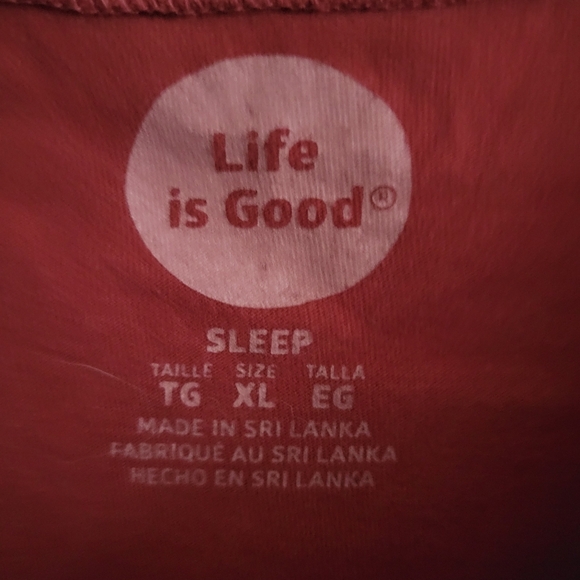 Life Is Good Shirt Sleep Men's Red Deer Stay True Pocket Crew Neck XL - Picture 2 of 5